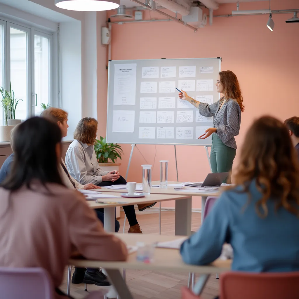 Consultor de InnovaConsult facilitando un taller para clientes