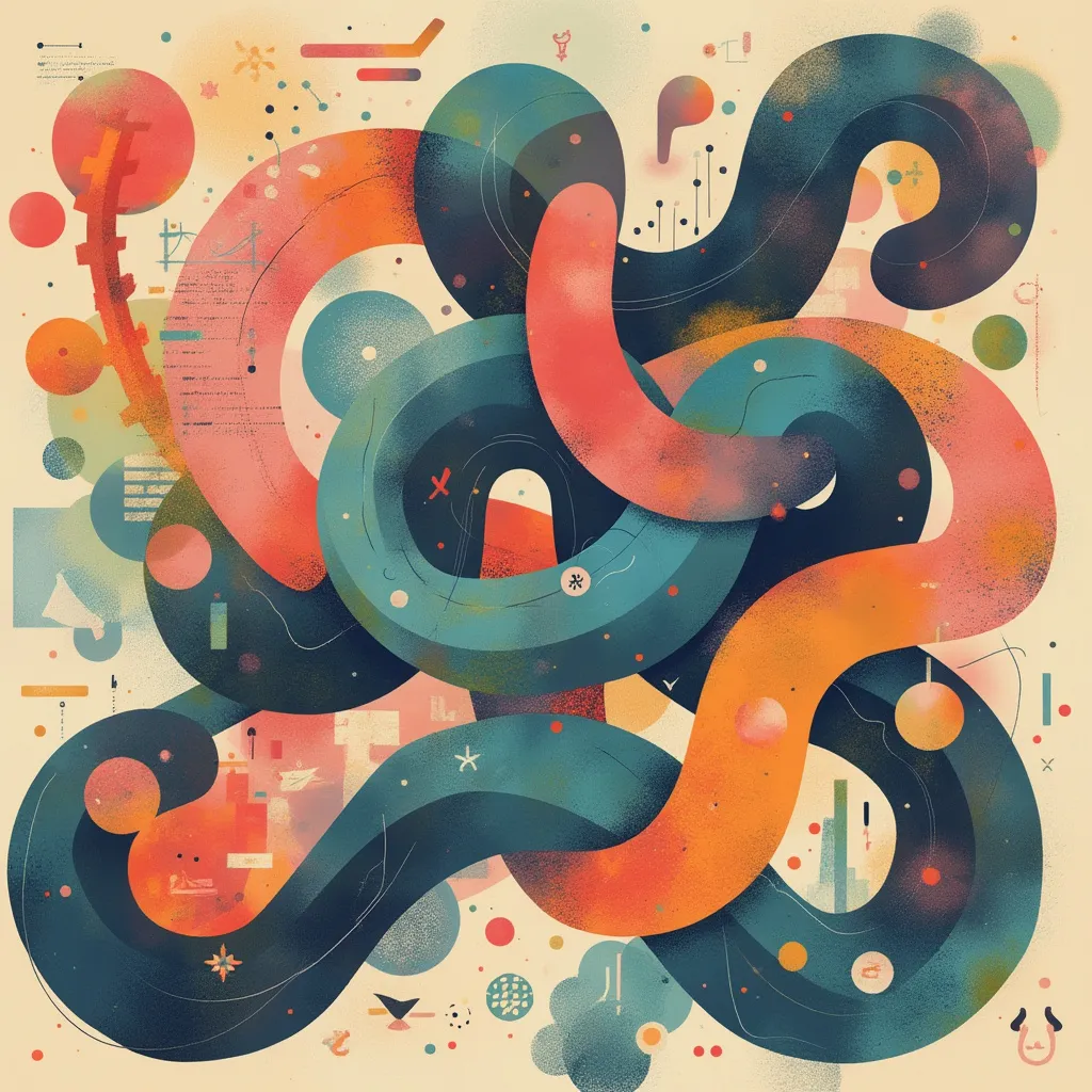 Iconos abstractos de colaboración y estrategia